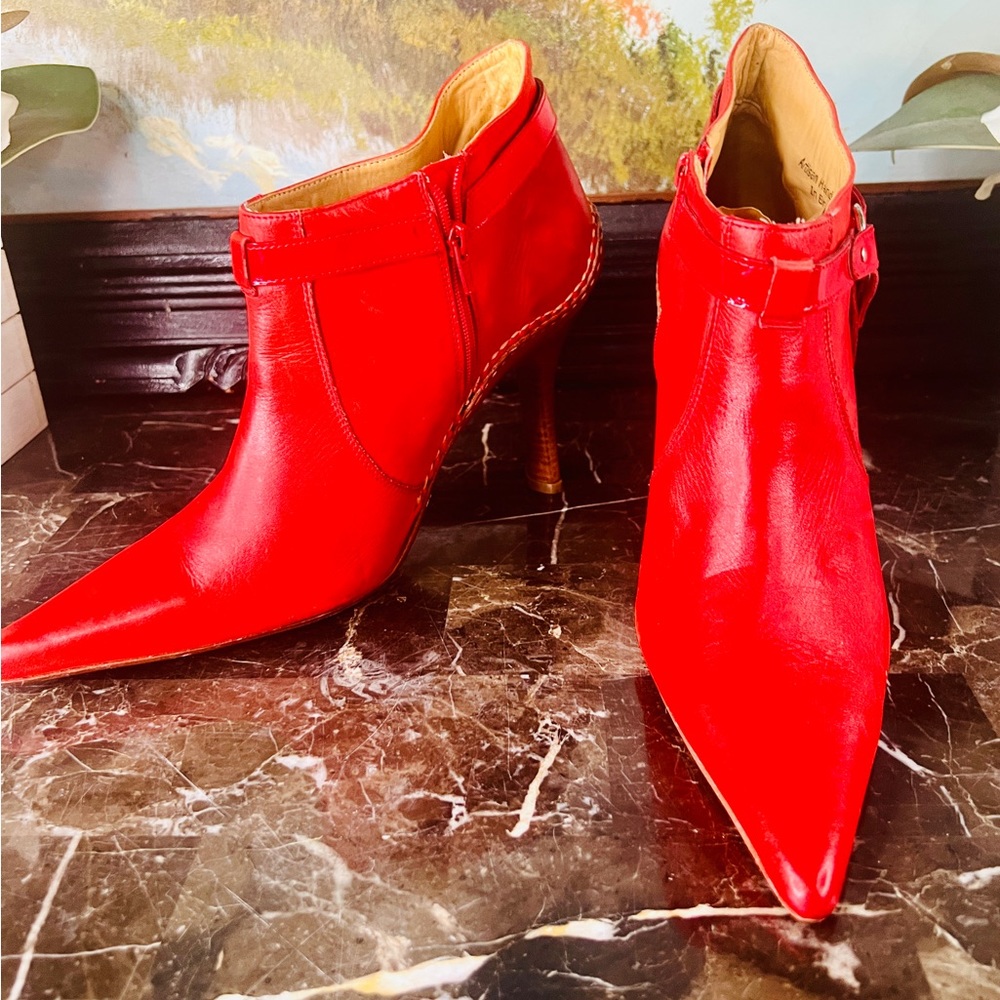 π Lucchese Charlie 1 Horse handcrafted Vintage Heels Western Boots 7 Red RAREπ - Picture 3 of 15